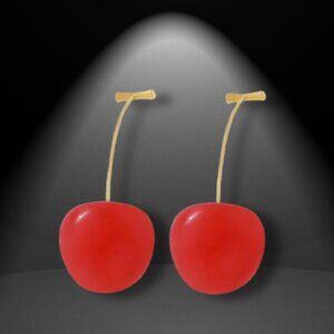 Cherry Drop Earrings 🍒 Trendy Resin & 14K Gold Plated Stainless Steel